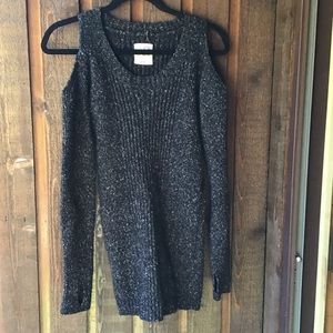 M. Rena Cold Shoulder Sweater w/ thumbholes